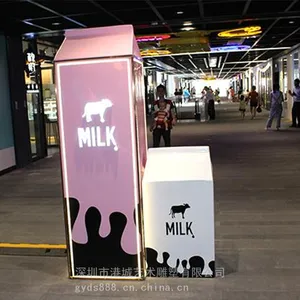 公司活动宣传雕塑摆件 展览玻璃钢礼品盒卡通雕塑