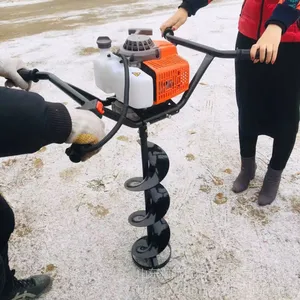 普航两旁绿化苗圃挖坑机 单人手提打孔机图片 螺旋钻植树挖洞机