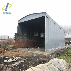 漯河市电动仓库推拉蓬,户外推拉雨棚,建筑工地活动蓬