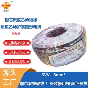 金环宇电线电缆BVV6平方双皮单芯硬线家装家用电线
