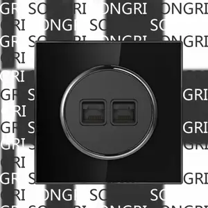 SONGRI二位电脑插座250V 16A European Standa欧洲标准墙壁信息网络插座