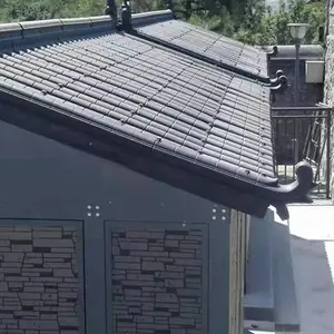 德州仿古一体瓦公园亭子门头饭店防水防腐隔热新PP材料屋面装饰配件瓦