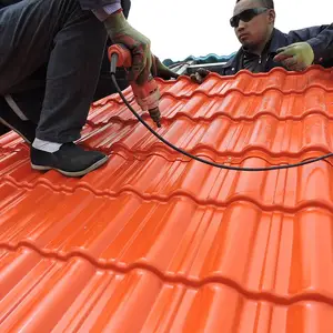 氟碳漆树脂瓦 高光亮面树脂瓦 轻钢结构干挂安装 替代琉璃瓦 抗风好不脱落