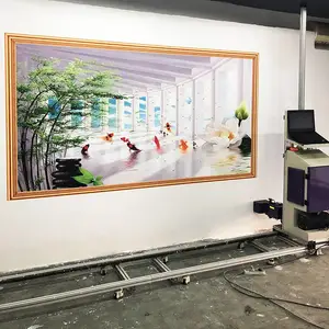 全新三喷头工业级5D墙体彩绘机户外文化墙喷绘机多功能墙面打印机