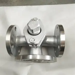 X44W-10C DN125 碳钢法兰式三通旋塞阀 铸钢手动三通旋塞阀