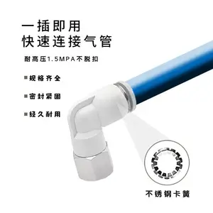 PLF快速插接头L型弯头内/外螺纹气管气动气缸泵白色高端