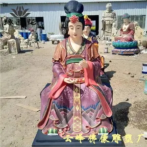 佛像雕塑厂家 九龙圣母神像1.6米龙姬娘娘像 九龙老母 玻璃钢佛像