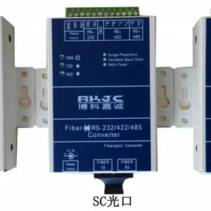 供应 博科嘉诚 导轨式RS232/485/422三合一转单模双光纤FC光口