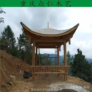 泸州景区仿古实木亭子 樟子松古典凉亭 家用中式凉亭施工安装 众仁木艺