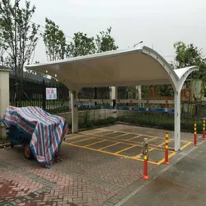 膜结构车棚 遮雨棚停车棚 小区电瓶车自行车雨棚 加固框架固定遮阳棚