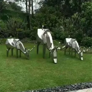 几何鹿摆件,玻璃钢几何鹿,不锈钢几何鹿