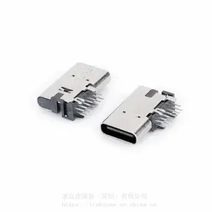 14Ptype-c母座侧插90度鱼叉脚1.4大间距14.75L