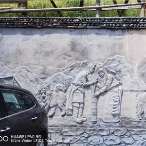 深圳盐田水泥浮雕壁画工作室,古建彩绘立体浮雕背景墙石雕墙绘