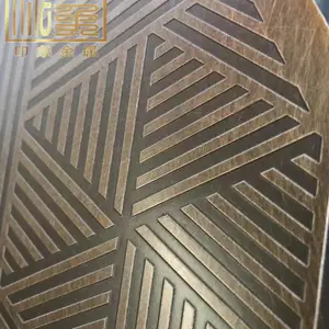 304/201深度蚀刻古铜不锈钢加工定制/印象建筑装饰装潢腐蚀金属板加工厂