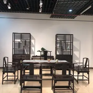 红木紫光檀家具茶桌产地 中山紫光檀茶台家具货源格