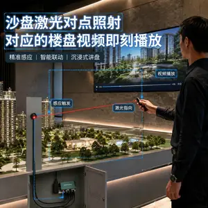 沙盘激光感应对照播放相应视频楼盘智能联动讲解宣传中控集成系统套件