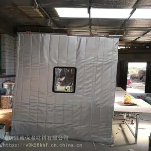 胜城红色防风棉门帘蛋糕店帆布棉门帘按需定制