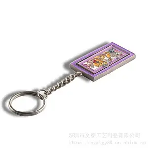 锌合金烤漆上色钥匙扣 金属旋转钥匙挂件定制 找钥匙扣定做厂家