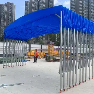 篮球场电动推拉雨棚 仓库过道伸缩篷 轨道移动活动蓬