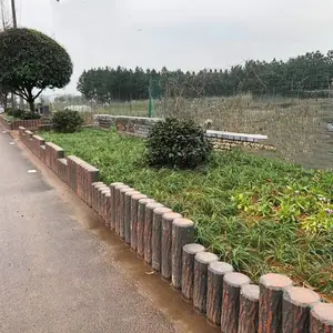 中珺绿化园林道路五连桩 景观工程仿木树桩石 景点路牙石不掉漆
