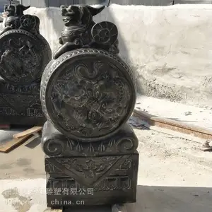 石雕门墩抱鼓石一对家用庭院门口青石狮子貔貅麒麟象仿古做旧石鼓