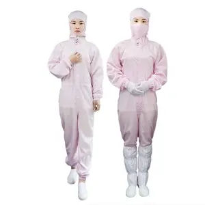 GMP食品电子药企车间无菌服防静电大褂导电绸连体无尘服