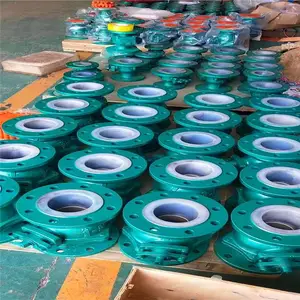 邵阳市机电市场Q41F46-16C DN15WCB铸钢法兰衬氟球阀 耐强酸
