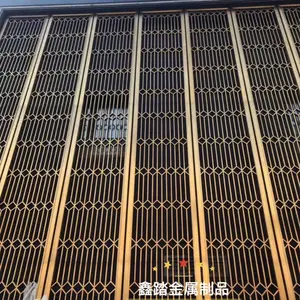 售楼处新中式不锈钢镂空屏风隔断|高端定制金属雕花屏风效果图