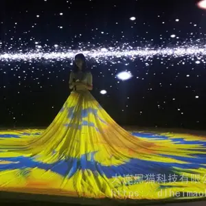 裸眼3D沉浸式海洋主题墙面全息婚礼全息纱幕婚纱互动投影地面设备