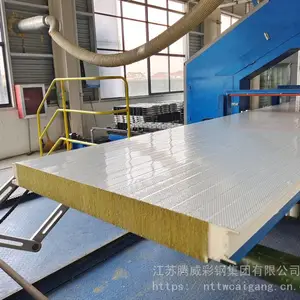 南通金属聚氨酯封边夹芯板 电梯加装复合夹芯板 冲孔隔音封边岩棉夹芯板