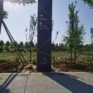 公园停车场导视牌 道路分流指示牌 景观小品定制安装