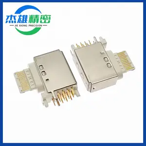 USB TYPE C 16P侧插90°快充母座5V5A苹果款平板电源PD协议适配器