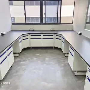 化工检测实验室边台 潍坊实验台厂家定制 钢木实验台实验室家具
