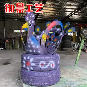 景观雕塑手绘 卡通轮胎造型摆件工艺品厂家直销
