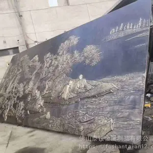 泰铵金属定制户外室内铜铝精雕浮雕壁画酒店吧台背景墙装饰