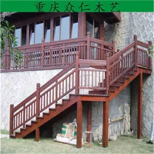 景区防腐木栈道 公园防腐木栅栏 樟子松平台栏杆施工安装 众仁木艺