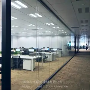 深圳 玻璃隔墙 铝合金单玻隔断 83款钢铝隔断