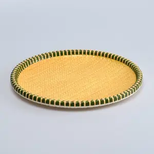 竹编密胺盘 酒店餐盘 仿瓷盘子 家用果盘 零食盘 美耐皿早餐盘