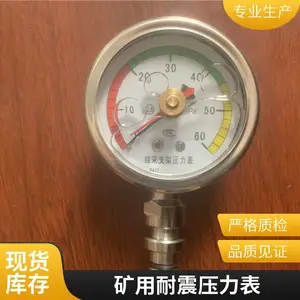 YN-60-F 全密封防水耐震压力表抵御井筒淋水煤泥,高湿深井长期运行表盘不进水,精准把控液压设备工作压力