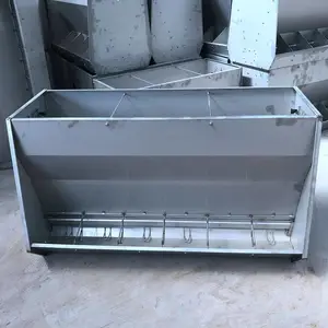 不锈钢料槽双面食槽保育育肥猪用自动下料食槽耐腐蚀不锈钢采食槽