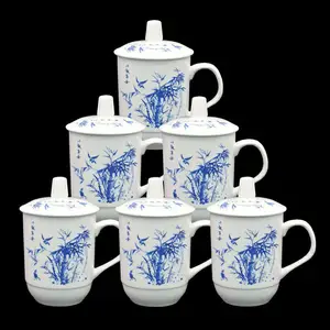 景德***制商务会议杯 陶瓷茶杯 水杯LOGO