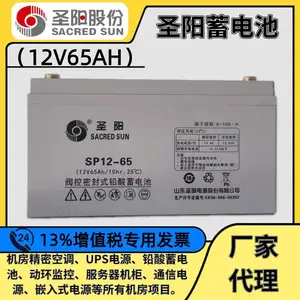 圣阳蓄电池SP12-65通信电力风能用蓄电池12V6***H服务器蓄电池应急直流屏