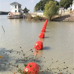 大坝库区禁航拦船浮筒 水线隔离警示标识浮漂 百世滚塑浮体厂家