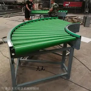 包胶滚筒输送机 平板玻璃输送流水线转弯滚轴输送机