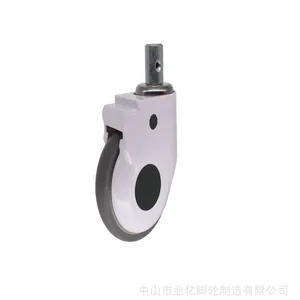 5寸包壳TPR插杆活动静音款 病床脚轮 医用推车脚轮 ABS推车脚轮 静音轮