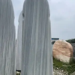800块武汉村牌石门牌石刻字石雪花白木纹大理石定制加工批发源头厂家