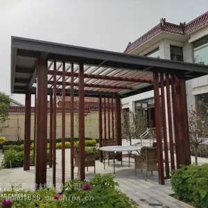 花园中式铝合金凉亭_简约大气休息铝合金凉亭现货
