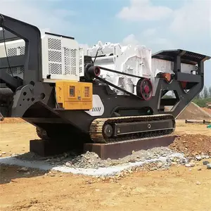 车载建筑石料碎石机 石英砂轮胎式移动破碎站 各种山石破碎冲击制砂机