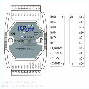 ����ģ��ICPCON M-7017C 8ͨ��ģ�������룬�����ͣ�֧��modbus RTUЭ��