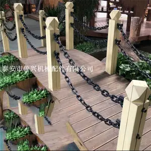 水边河边护栏用铁链 黑漆16mm护栏链条 电泳黑防锈铁链厂